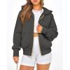 imageBTFBM Zip Up Hoodie Women Long Sleeve Fall Fashion Sweatshirt Fleece Y2K Hooded Jacket 2025 Trendy Winter ClothesDark Grey