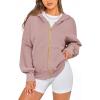 imageBTFBM Zip Up Hoodie Women Long Sleeve Fall Fashion Sweatshirt Fleece Y2K Hooded Jacket 2025 Trendy Winter ClothesGrey Pink