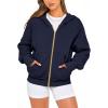 imageBTFBM Zip Up Hoodie Women Long Sleeve Fall Fashion Sweatshirt Fleece Y2K Hooded Jacket 2025 Trendy Winter ClothesNavy