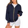 imageBTFBM Zip Up Hoodie Women Long Sleeve Fall Fashion Sweatshirt Fleece Y2K Hooded Jacket 2025 Trendy Winter ClothesNavy