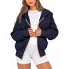 imageBTFBM Zip Up Hoodie Women Long Sleeve Fall Fashion Sweatshirt Fleece Y2K Hooded Jacket 2025 Trendy Winter ClothesNavy