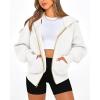 imageBTFBM Zip Up Hoodie Women Long Sleeve Fall Fashion Sweatshirt Fleece Y2K Hooded Jacket 2025 Trendy Winter ClothesWhite