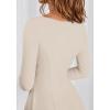 imageBTFBM Fall Dresses for Women 2025 Trendy Boat Neck Long Sleeve A Line Flowy Knit Loose Casual Elegant Party Maxi DressBeige