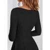 imageBTFBM Fall Dresses for Women 2025 Trendy Boat Neck Long Sleeve A Line Flowy Knit Loose Casual Elegant Party Maxi DressBlack