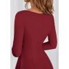 imageBTFBM Fall Dresses for Women 2025 Trendy Boat Neck Long Sleeve A Line Flowy Knit Loose Casual Elegant Party Maxi DressBurgundy