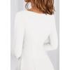 imageBTFBM Fall Dresses for Women 2025 Trendy Boat Neck Long Sleeve A Line Flowy Knit Loose Casual Elegant Party Maxi DressWhite