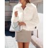 imageBTFBM Faux Fur Jacket Women Fluffy Winter Coats Zip Up Fuzzy Jackets Long Sleeve Furry Coat Shaggy 2025 Fall ClothesBeige