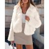 imageBTFBM Faux Fur Jacket Women Fluffy Winter Coats Zip Up Fuzzy Jackets Long Sleeve Furry Coat Shaggy 2025 Fall ClothesBeige