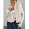 imageBTFBM Faux Fur Vest For Women 2025 Trendy Fall Sleeveless Cropped Fuzzy Jacket Fluffy Winter Coats Furry Vests OuterwearApricot