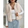 imageBTFBM Faux Fur Vest For Women 2025 Trendy Fall Sleeveless Cropped Fuzzy Jacket Fluffy Winter Coats Furry Vests OuterwearApricot