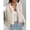 imageBTFBM Faux Fur Vest For Women 2025 Trendy Fall Sleeveless Cropped Fuzzy Jacket Fluffy Winter Coats Furry Vests OuterwearApricot