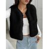 imageBTFBM Faux Fur Vest For Women 2025 Trendy Fall Sleeveless Cropped Fuzzy Jacket Fluffy Winter Coats Furry Vests OuterwearBlack