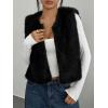 imageBTFBM Faux Fur Vest For Women 2025 Trendy Fall Sleeveless Cropped Fuzzy Jacket Fluffy Winter Coats Furry Vests OuterwearBlack