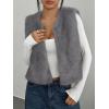 imageBTFBM Faux Fur Vest For Women 2025 Trendy Fall Sleeveless Cropped Fuzzy Jacket Fluffy Winter Coats Furry Vests OuterwearGrey