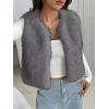 imageBTFBM Faux Fur Vest For Women 2025 Trendy Fall Sleeveless Cropped Fuzzy Jacket Fluffy Winter Coats Furry Vests OuterwearGrey