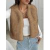 imageBTFBM Faux Fur Vest For Women 2025 Trendy Fall Sleeveless Cropped Fuzzy Jacket Fluffy Winter Coats Furry Vests OuterwearKhaki
