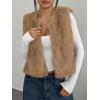 imageBTFBM Faux Fur Vest For Women 2025 Trendy Fall Sleeveless Cropped Fuzzy Jacket Fluffy Winter Coats Furry Vests OuterwearKhaki