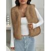imageBTFBM Faux Fur Vest For Women 2025 Trendy Fall Sleeveless Cropped Fuzzy Jacket Fluffy Winter Coats Furry Vests OuterwearKhaki