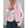 imageBTFBM Faux Fur Vest For Women 2025 Trendy Fall Sleeveless Cropped Fuzzy Jacket Fluffy Winter Coats Furry Vests OuterwearPink