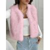 imageBTFBM Faux Fur Vest For Women 2025 Trendy Fall Sleeveless Cropped Fuzzy Jacket Fluffy Winter Coats Furry Vests OuterwearPink