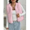 imageBTFBM Faux Fur Vest For Women 2025 Trendy Fall Sleeveless Cropped Fuzzy Jacket Fluffy Winter Coats Furry Vests OuterwearPink
