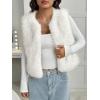 imageBTFBM Faux Fur Vest For Women 2025 Trendy Fall Sleeveless Cropped Fuzzy Jacket Fluffy Winter Coats Furry Vests OuterwearWhite