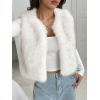 imageBTFBM Faux Fur Vest For Women 2025 Trendy Fall Sleeveless Cropped Fuzzy Jacket Fluffy Winter Coats Furry Vests OuterwearWhite
