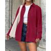 imageBTFBM Faux Suede Jacket Women Fall Fashion 2025 Leather Jackets Long Sleeve Button Down Winter Coats Shackets OuterwearRed
