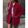 imageBTFBM Faux Suede Jacket Women Fall Fashion 2025 Leather Jackets Long Sleeve Button Down Winter Coats Shackets OuterwearRed