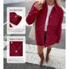 imageBTFBM Faux Suede Jacket Women Fall Fashion 2025 Leather Jackets Long Sleeve Button Down Winter Coats Shackets OuterwearRed