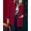 imageBTFBM Faux Suede Jacket Women Fall Fashion 2025 Leather Jackets Long Sleeve Button Down Winter Coats Shackets OuterwearRed