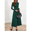 imageBTFBM Long Sleeve Dress for Women 2025 Winter Business Casual Clothes Pleated Fall Wedding Guest Dresses PocketsDark Green