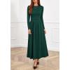 imageBTFBM Long Sleeve Dress for Women 2025 Winter Business Casual Clothes Pleated Fall Wedding Guest Dresses PocketsDark Green