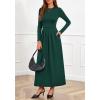 imageBTFBM Long Sleeve Dress for Women 2025 Winter Business Casual Clothes Pleated Fall Wedding Guest Dresses PocketsDark Green