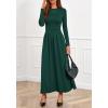 imageBTFBM Long Sleeve Dress for Women 2025 Winter Business Casual Clothes Pleated Fall Wedding Guest Dresses PocketsDark Green