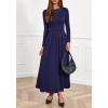 imageBTFBM Long Sleeve Dress for Women 2025 Winter Business Casual Clothes Pleated Fall Wedding Guest Dresses PocketsNavy Blue