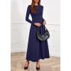 imageBTFBM Long Sleeve Dress for Women 2025 Winter Business Casual Clothes Pleated Fall Wedding Guest Dresses PocketsNavy Blue