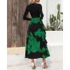 imageBTFBM Womens Floral Maxi Dress Fall Summer Casual Crewneck Long Sleeve Ruffle Flowy Cocktail Wedding Guest DressesBig Floral Green