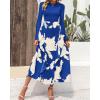 imageBTFBM Womens Floral Maxi Dress Fall Summer Casual Crewneck Long Sleeve Ruffle Flowy Cocktail Wedding Guest DressesWhite Floral Bright Blue