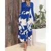 imageBTFBM Womens Floral Maxi Dress Fall Summer Casual Crewneck Long Sleeve Ruffle Flowy Cocktail Wedding Guest DressesWhite Floral Bright Blue