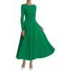 imageBTFBM Fall Dresses for Women 2025 Trendy Boat Neck Long Sleeve A Line Flowy Knit Loose Casual Elegant Party Maxi DressGreen