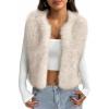 imageBTFBM Faux Fur Vest For Women 2025 Trendy Fall Sleeveless Cropped Fuzzy Jacket Fluffy Winter Coats Furry Vests OuterwearApricot