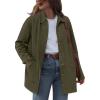 imageBTFBM Faux Suede Jacket Women Fall Fashion 2025 Leather Jackets Long Sleeve Button Down Winter Coats Shackets OuterwearArmy Green