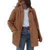 imageBTFBM Faux Suede Jacket Women Fall Fashion 2025 Leather Jackets Long Sleeve Button Down Winter Coats Shackets OuterwearCamel