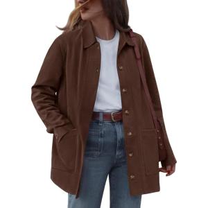 imageBTFBM Faux Suede Jacket Women Fall Fashion 2025 Leather Jackets Long Sleeve Button Down Winter Coats Shackets OuterwearCoffee
