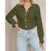 imageBTFBM Long Sleeve Lace Blouses for Women 2025 Spring Dressy Casual Button Down Shirts Date Night Outfit Club Party TopsArmy Green