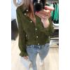 imageBTFBM Long Sleeve Lace Blouses for Women 2025 Spring Dressy Casual Button Down Shirts Date Night Outfit Club Party TopsArmy Green
