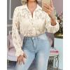imageBTFBM Long Sleeve Lace Blouses for Women 2025 Spring Dressy Casual Button Down Shirts Date Night Outfit Club Party TopsBeige