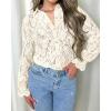 imageBTFBM Long Sleeve Lace Blouses for Women 2025 Spring Dressy Casual Button Down Shirts Date Night Outfit Club Party TopsBeige