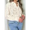 imageBTFBM Long Sleeve Lace Blouses for Women 2025 Spring Dressy Casual Button Down Shirts Date Night Outfit Club Party TopsBeige